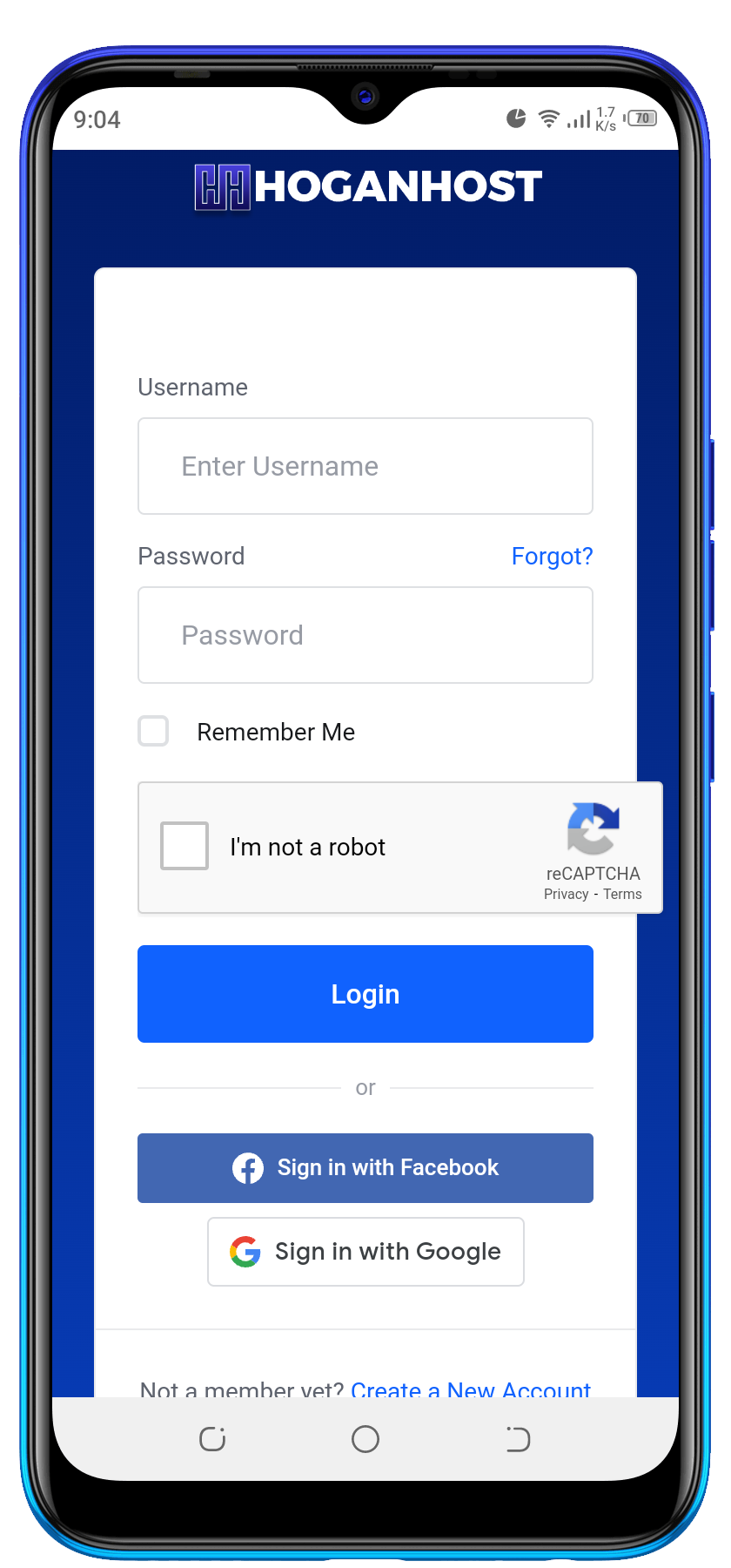 HoganHost App screen shot