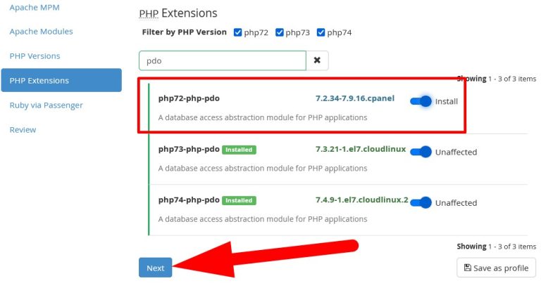 How To Enable PDO PHP Extension For All PHP Versions In CPanel/WHM?