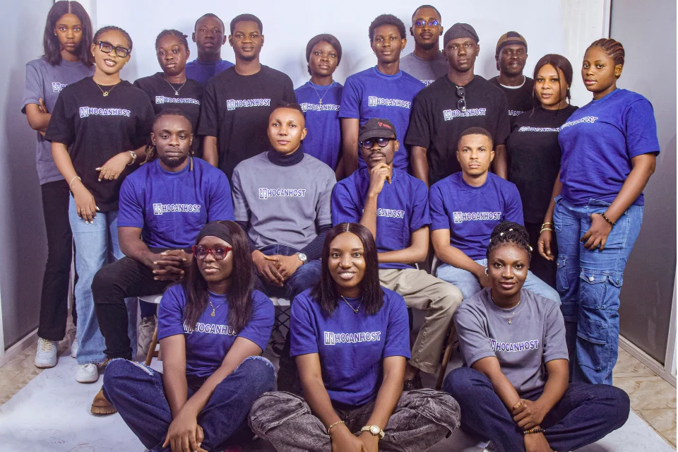 The HoganHost team together in HoganHost shirts