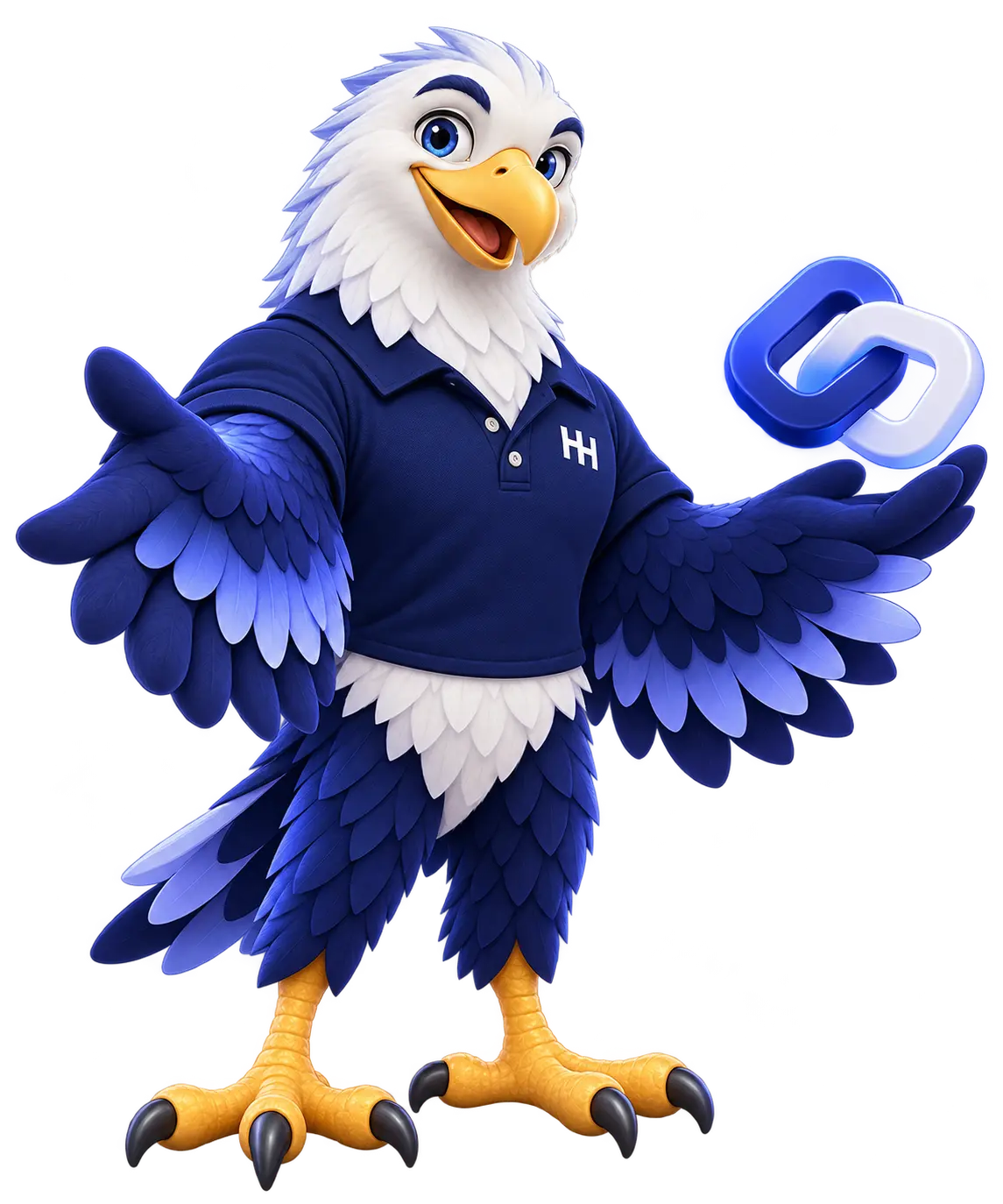 HoganHost eagle welcoming a new partner with a linked-chain symbol.